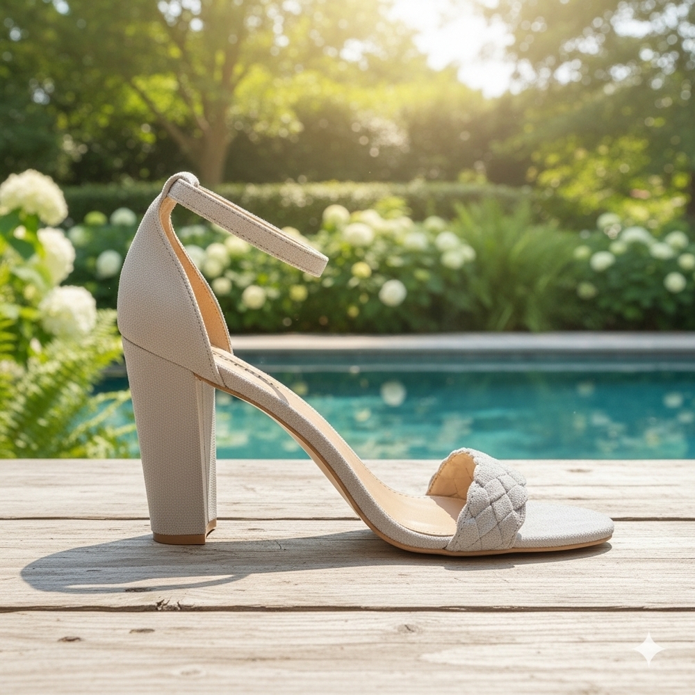 Elegant Light Blue High Heel Sandals